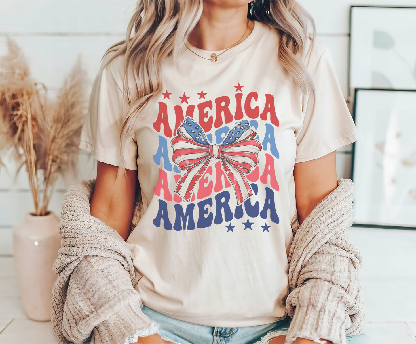 Coquette America Tee | Patriotic T Shirt | Usa Tee Unisex T-shirt, Sweatshirt, Hoodie, Long Sleeve Tee - T-Shirt, Sweatshirt, Hoodie