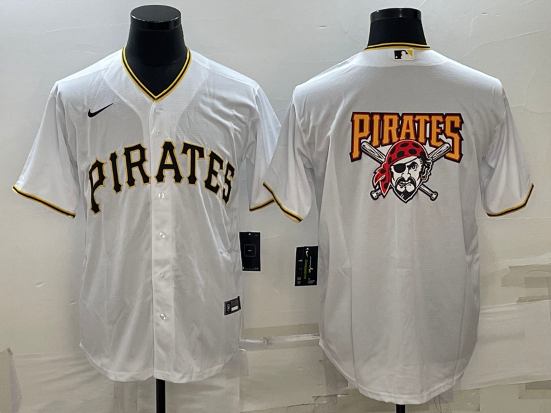Men's Pittsburgh Pirates White Home Replica Team Jersey1 baseball jersey product view 1