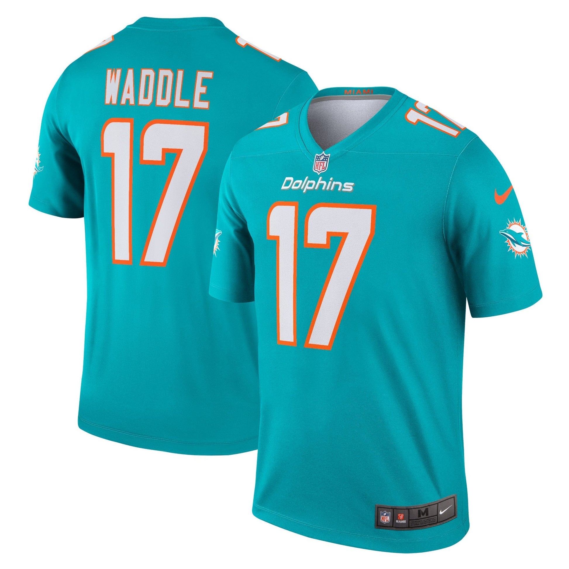 Miami Dolphins Jaylen Waddle Aqua Legend Player Performance Top football jersey product view 1