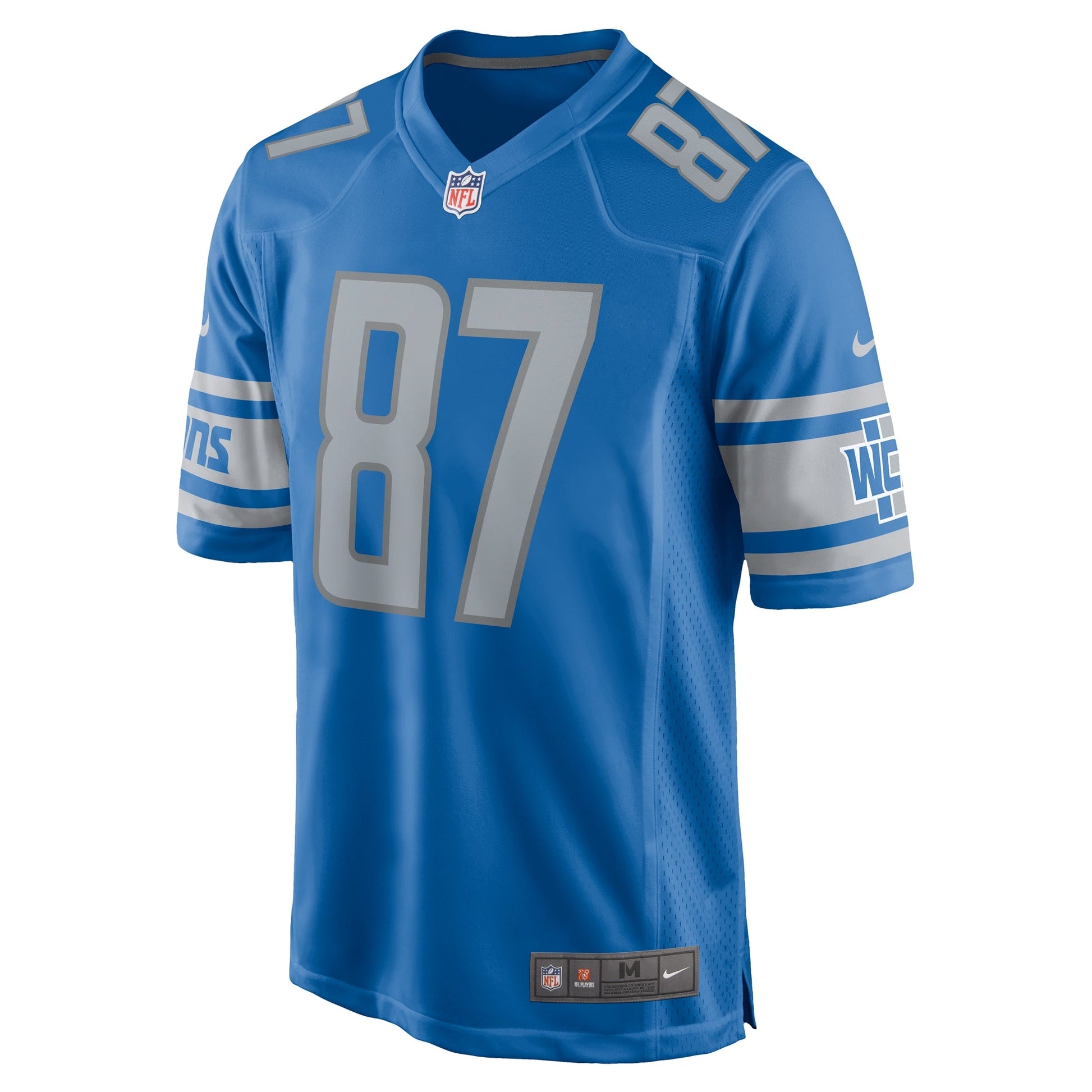 Sam LaPorta Detroit Lions Team Game Jersey - Blue football jersey product view 2