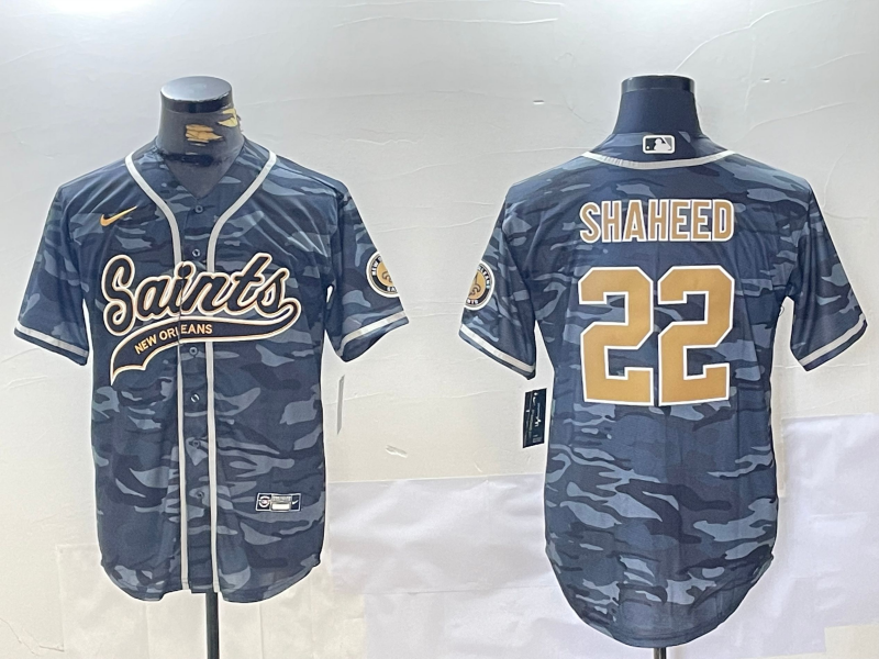 Men's New Orleans Saints Rashid Shaheed Grey Camouflage Player Jersey football jersey product view 1