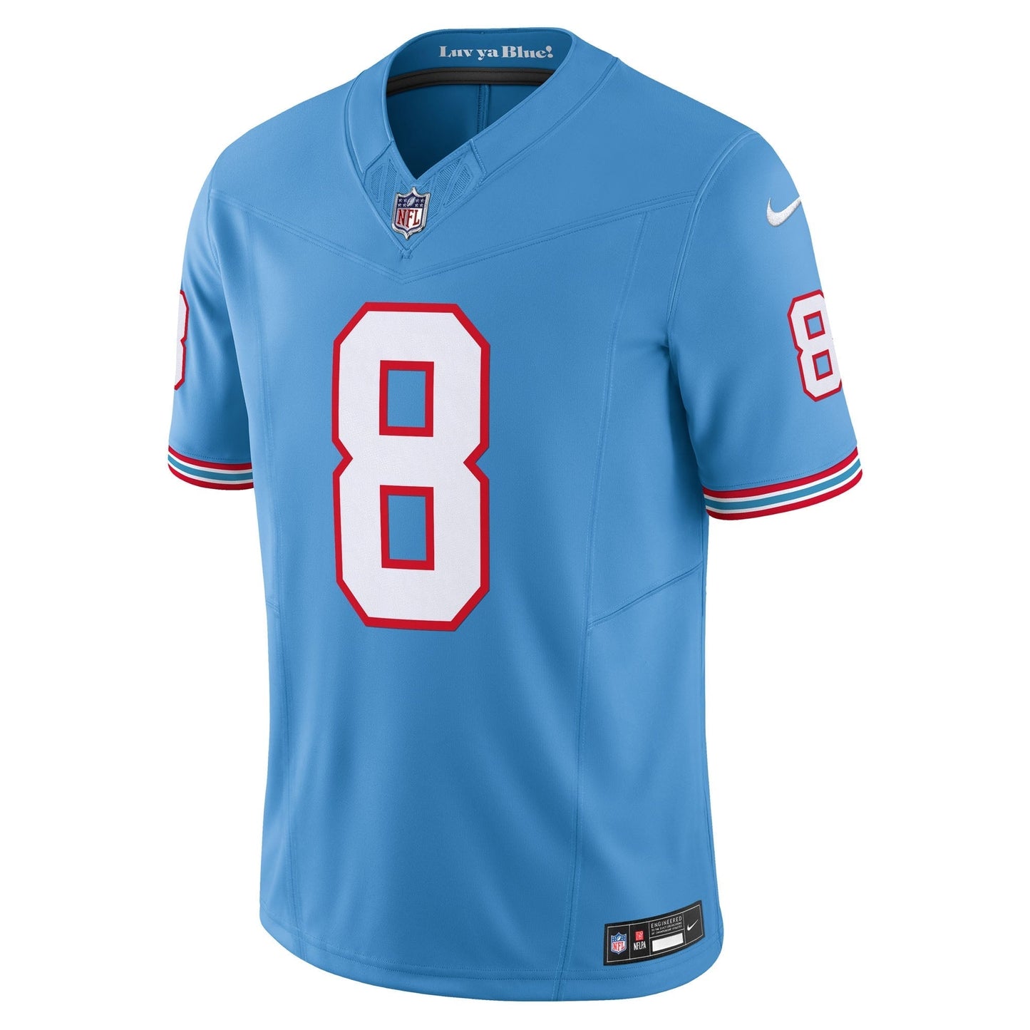 Tennessee Titans Will Levis Light Blue Alternate Oilers Throwback Vapor F.U.S.E. Limited Jersey hockey jersey product view 2