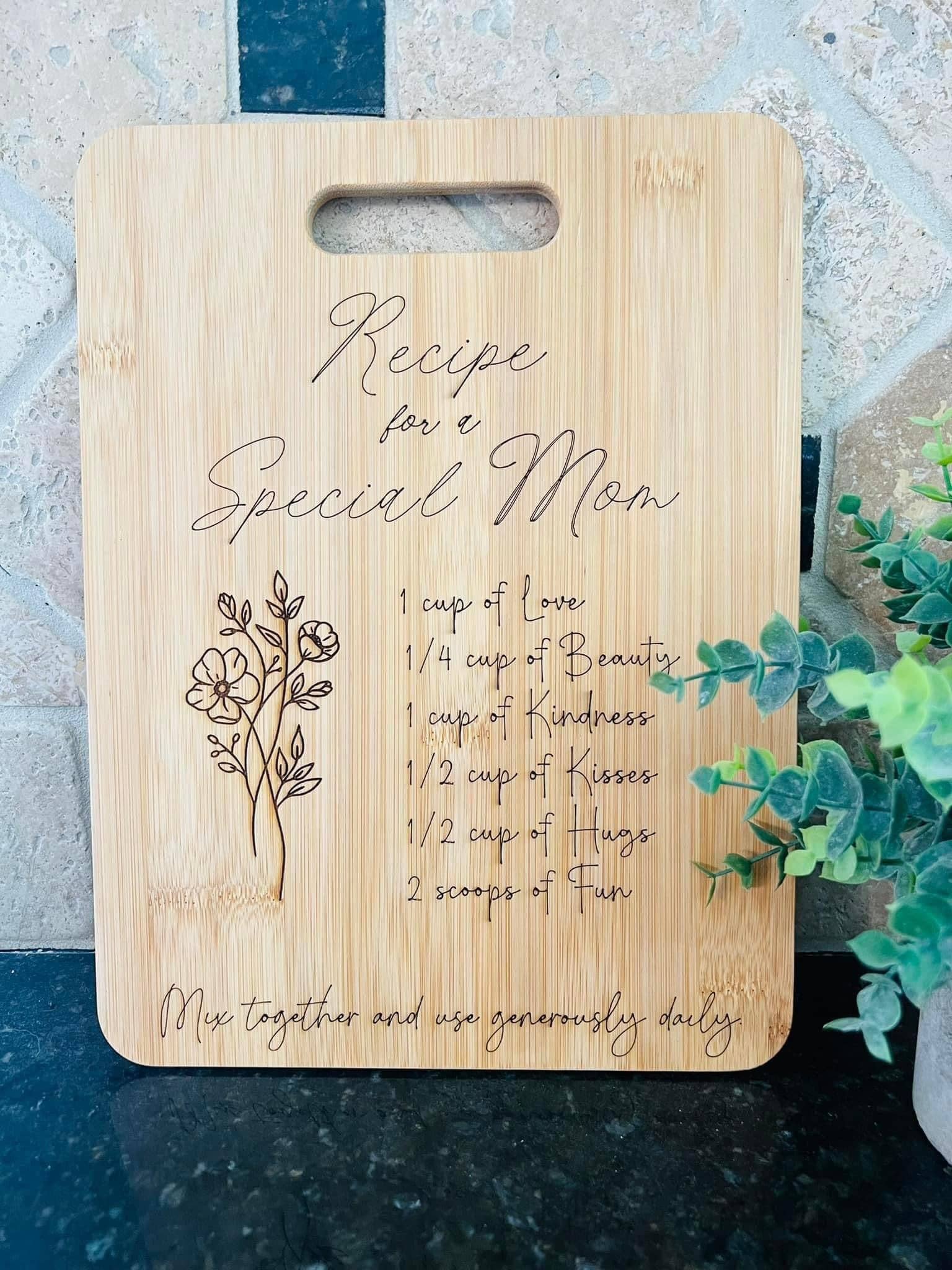 Recipe For A Special Mom Cutting Board Unisex T-shirt, Sweatshirt, Hoodie, Long Sleeve Tee - T-Shirt, Sweatshirt, Hoodie
