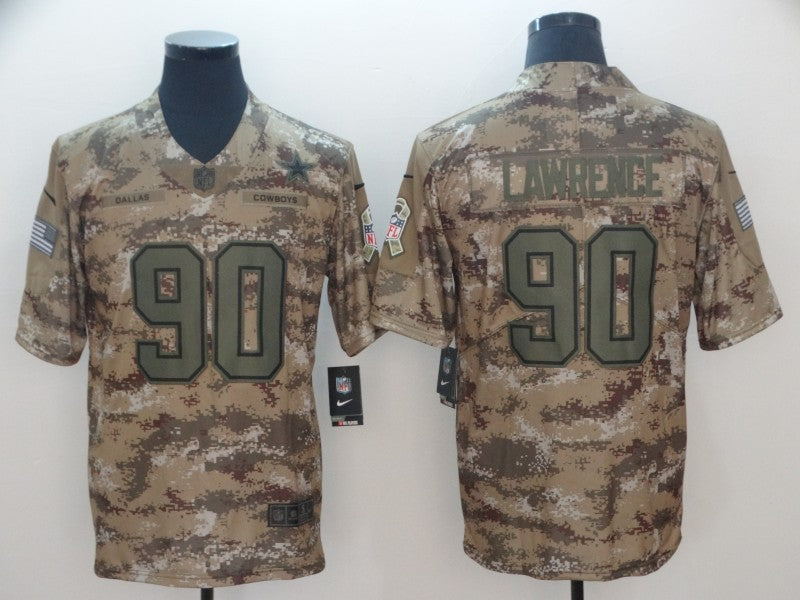 Men's Dallas Cowboys DeMarcus Lawrence #90 Camouflage Game Jersey1 football jersey product view 1