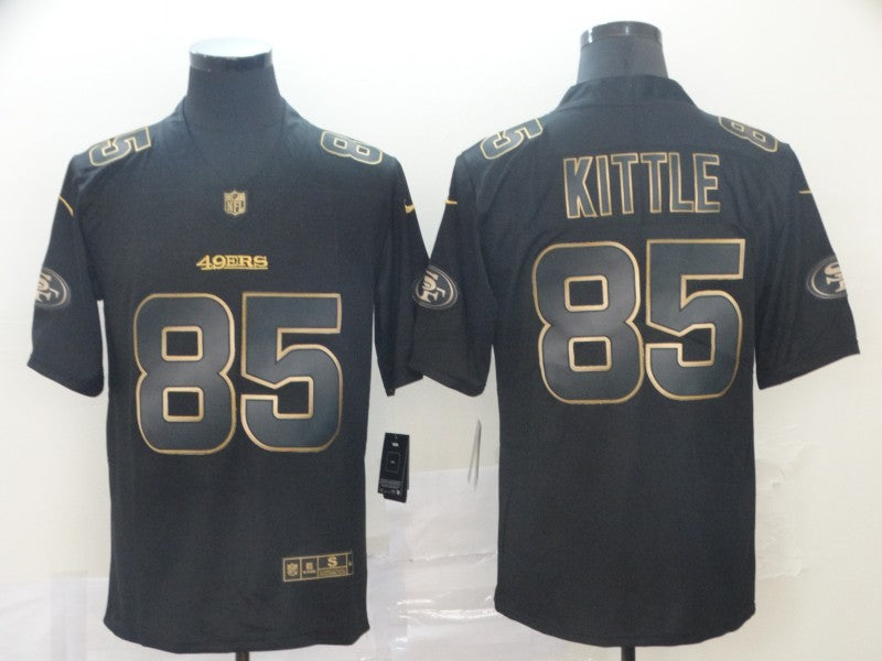 Men's San Francisco 49ers #85 George Kittle Black Game Jersey1 football jersey product view 1