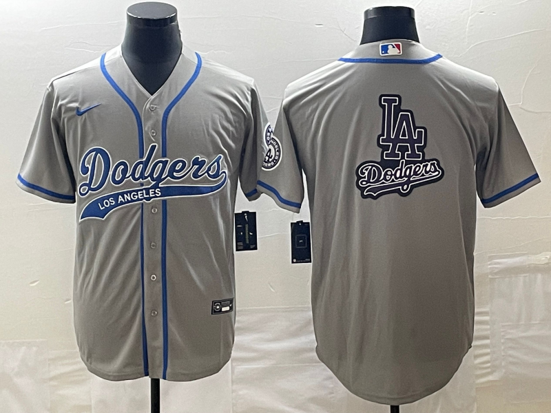Men's Los Angeles Dodgers Gray Team Jersey Joint Edition baseball jersey product view 1