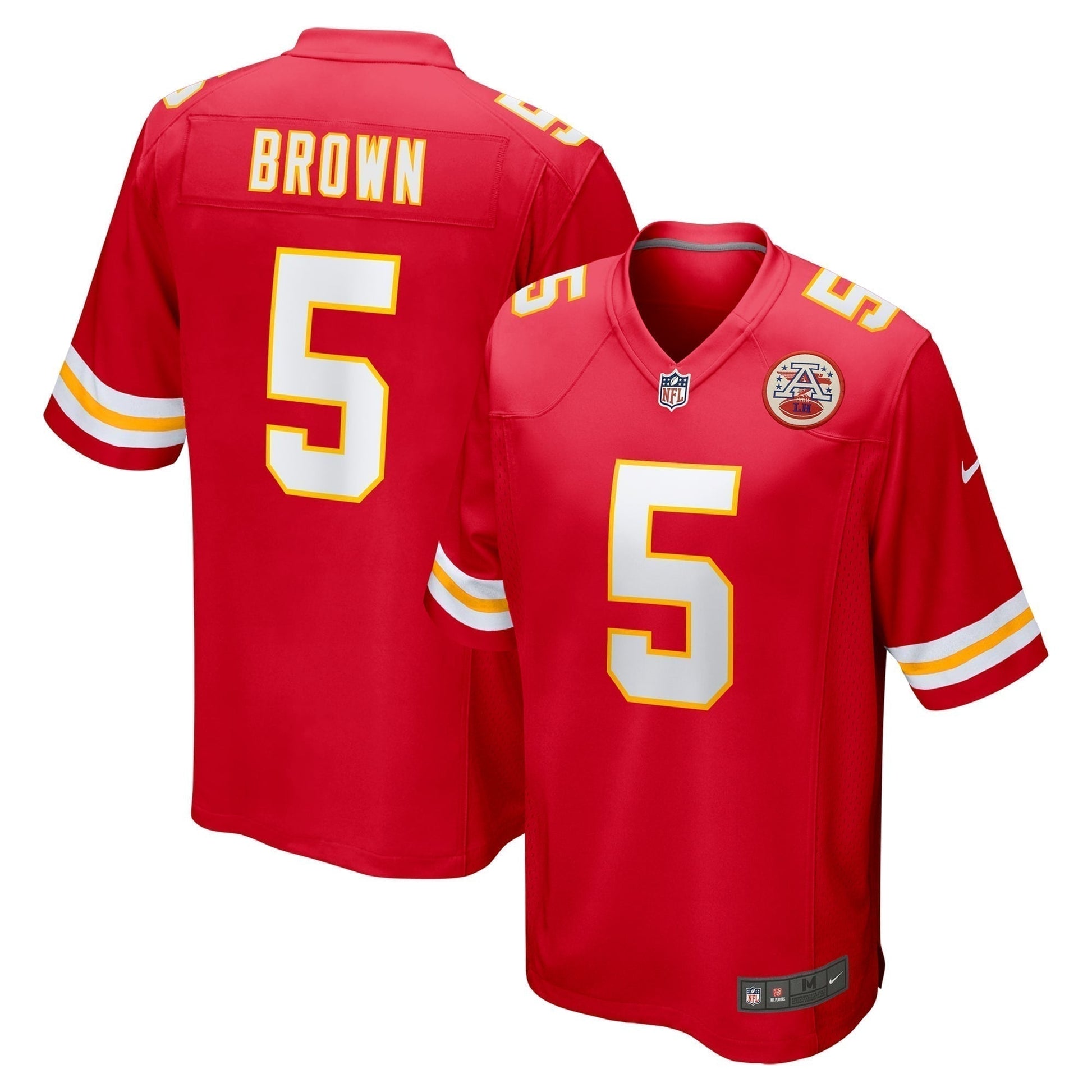 Marquise Brown Kansas City Chiefs Game Jersey - Red football jersey product view 1