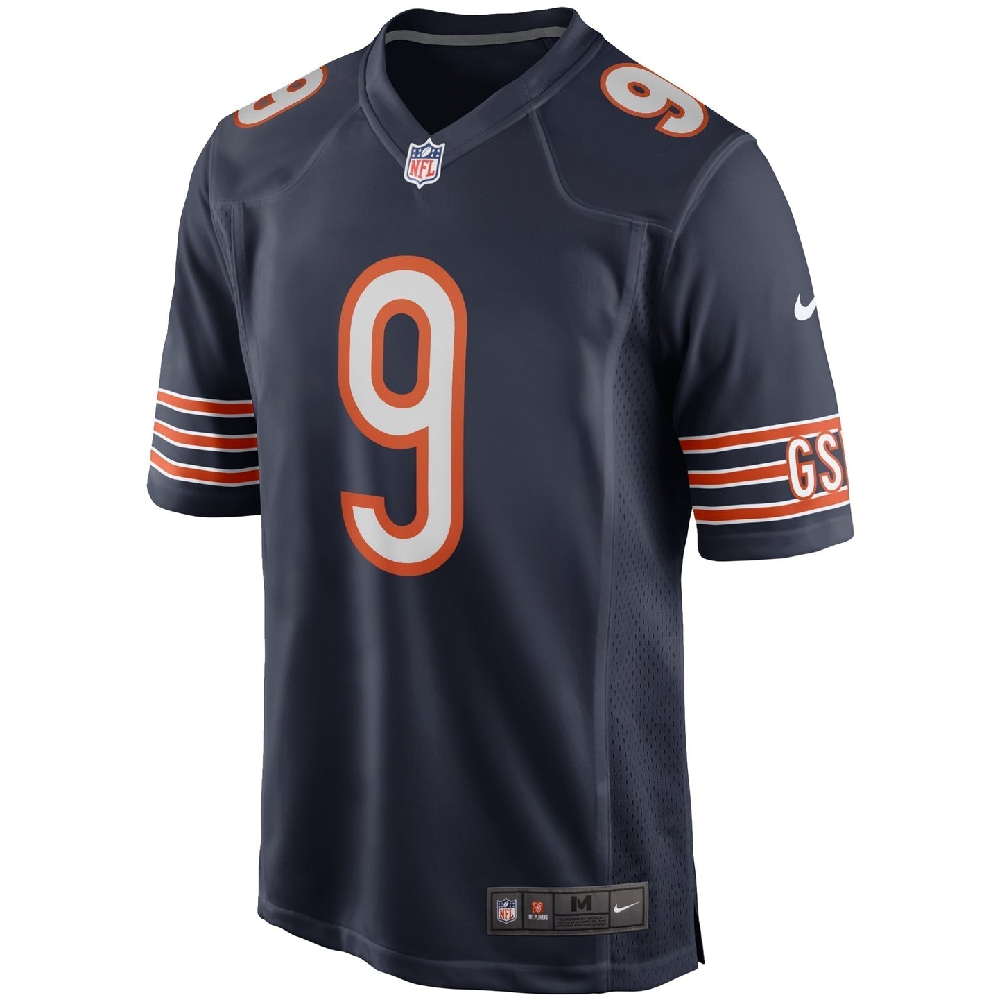 Nick Foles Chicago Bears Game Jersey - Navy football jersey product view 2