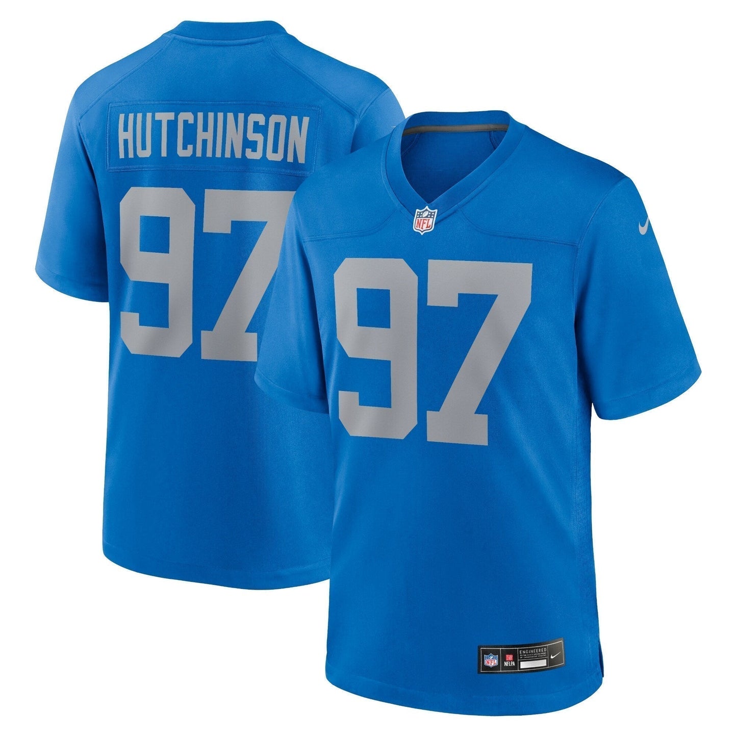 Aidan Hutchinson Detroit Lions Alternate Game Jersey - Blue football jersey product view 1