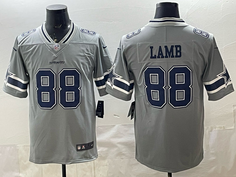 Men's Dallas Cowboys CeeDee Lamb #88 Gray Inverted Team Game Jersey football jersey product view 1