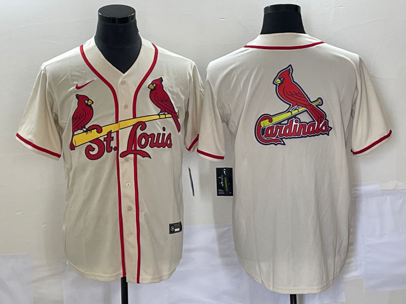 Men's St. Louis Cardinals Cream Alternate Replica Team Jersey baseball jersey product view 1