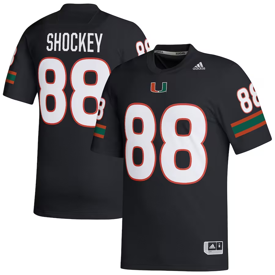 Men's Miami Hurricanes Jeremy Shockey #88 Black Retired Football Player Jersey football jersey product view 1