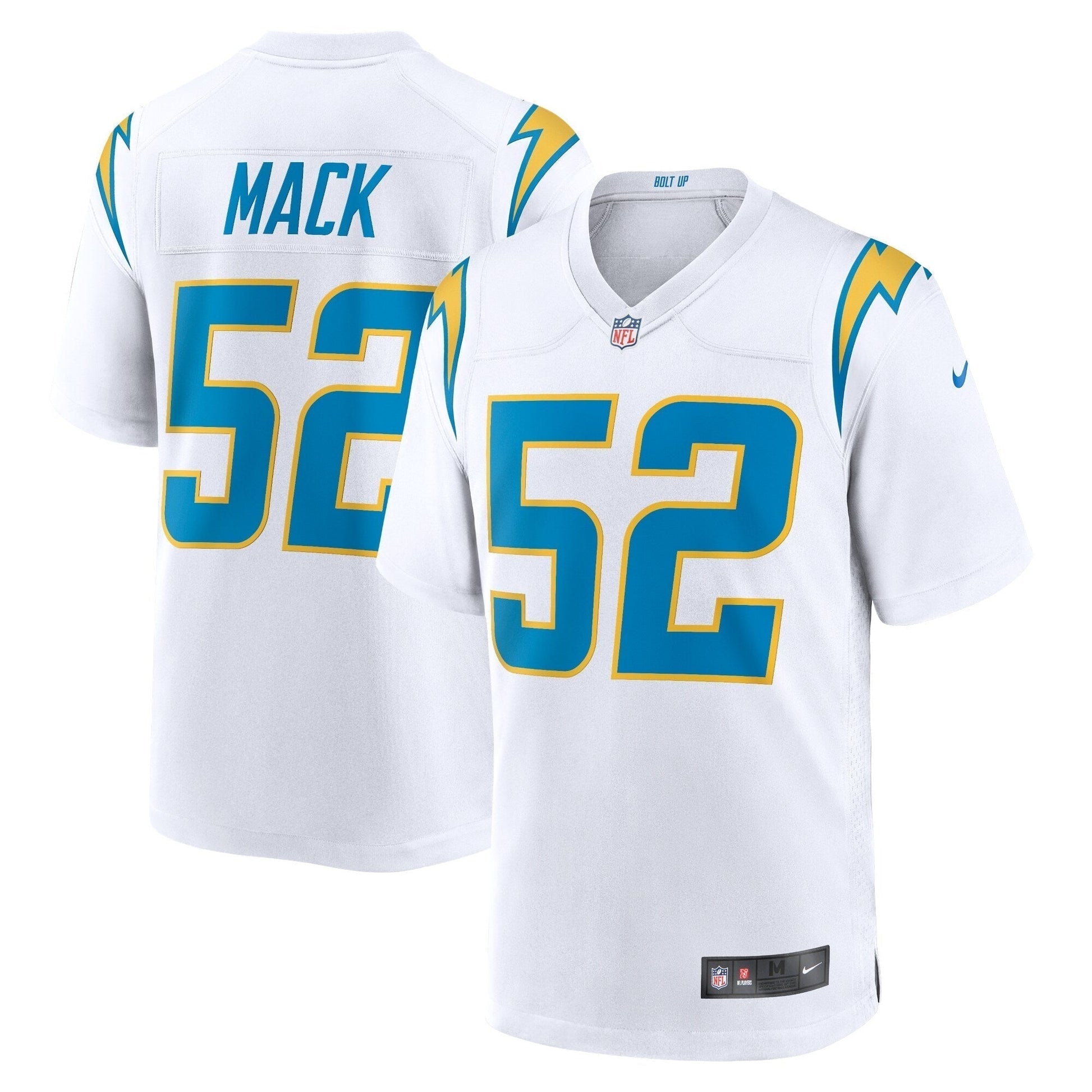 Khalil Mack Los Angeles Chargers Game Jersey - White football jersey product view 1