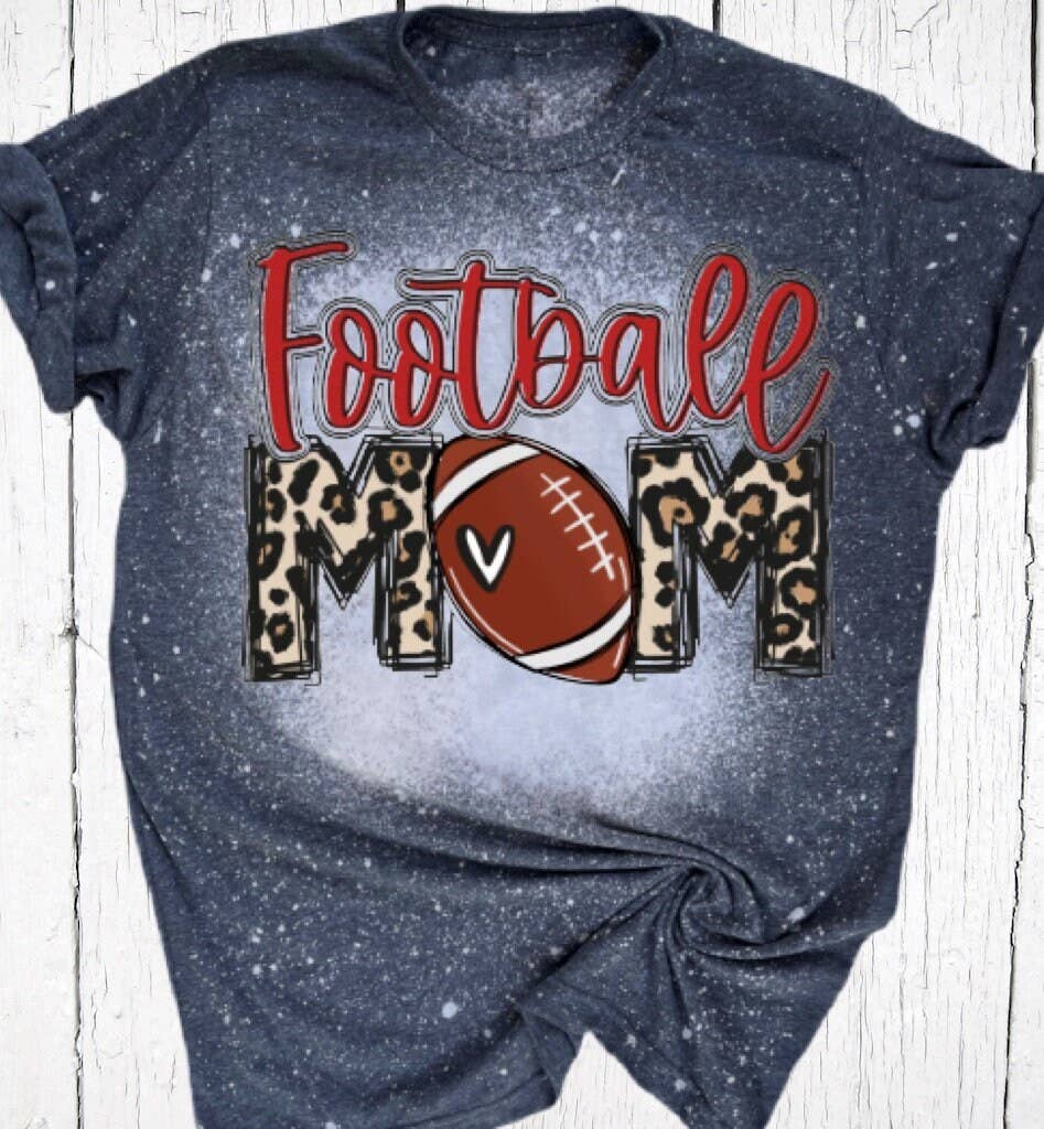 Football Mom Bleached Shirt  Leopard Cheetah Football Tee Unisex T-shirt, Sweatshirt, Hoodie, Long Sleeve Tee - T-Shirt, Sweatshirt, Hoodie