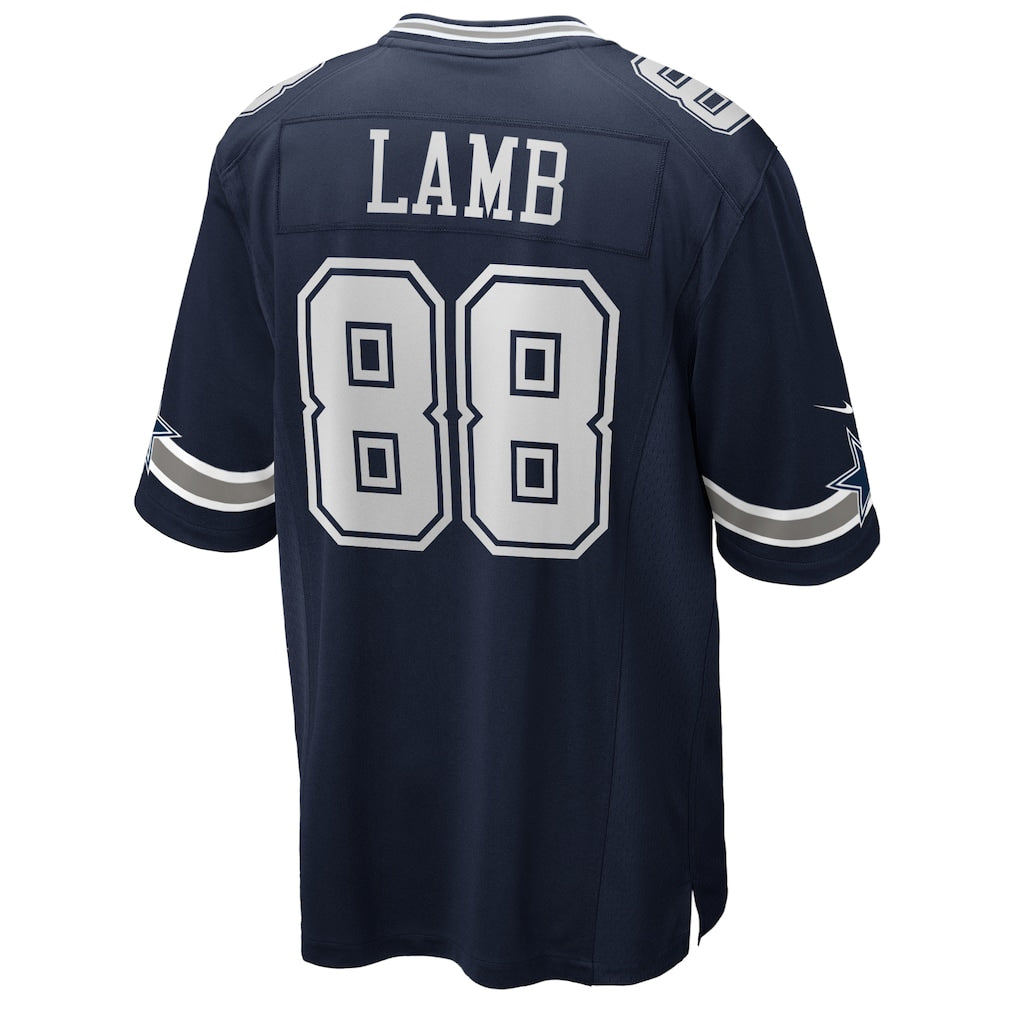 D.Cowboys #88 CeeDee Lamb Navy Game Jersey football jersey product view 1