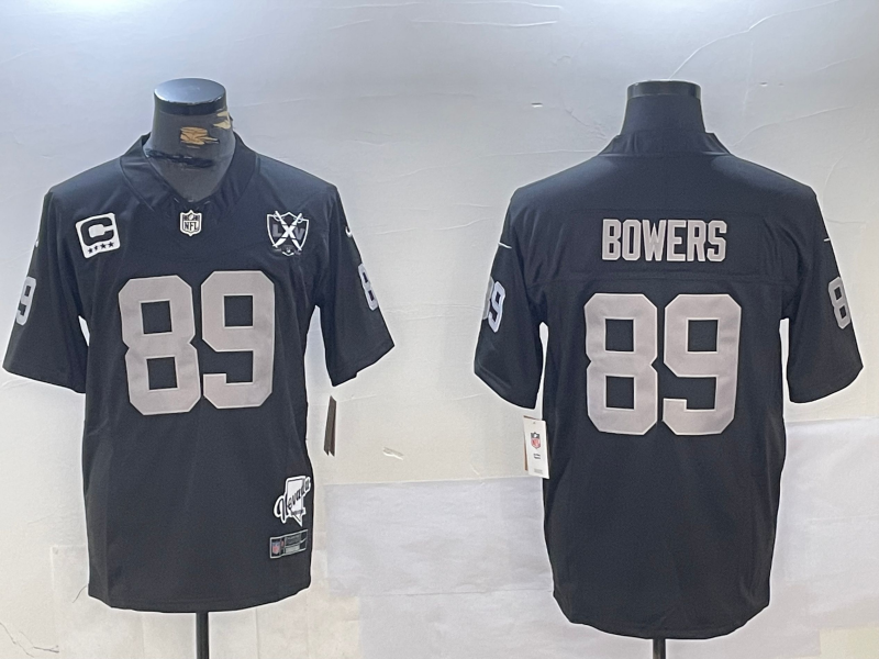 Men's Las Vegas Raiders Brock Bowers Black Game Jersey football jersey product view 1