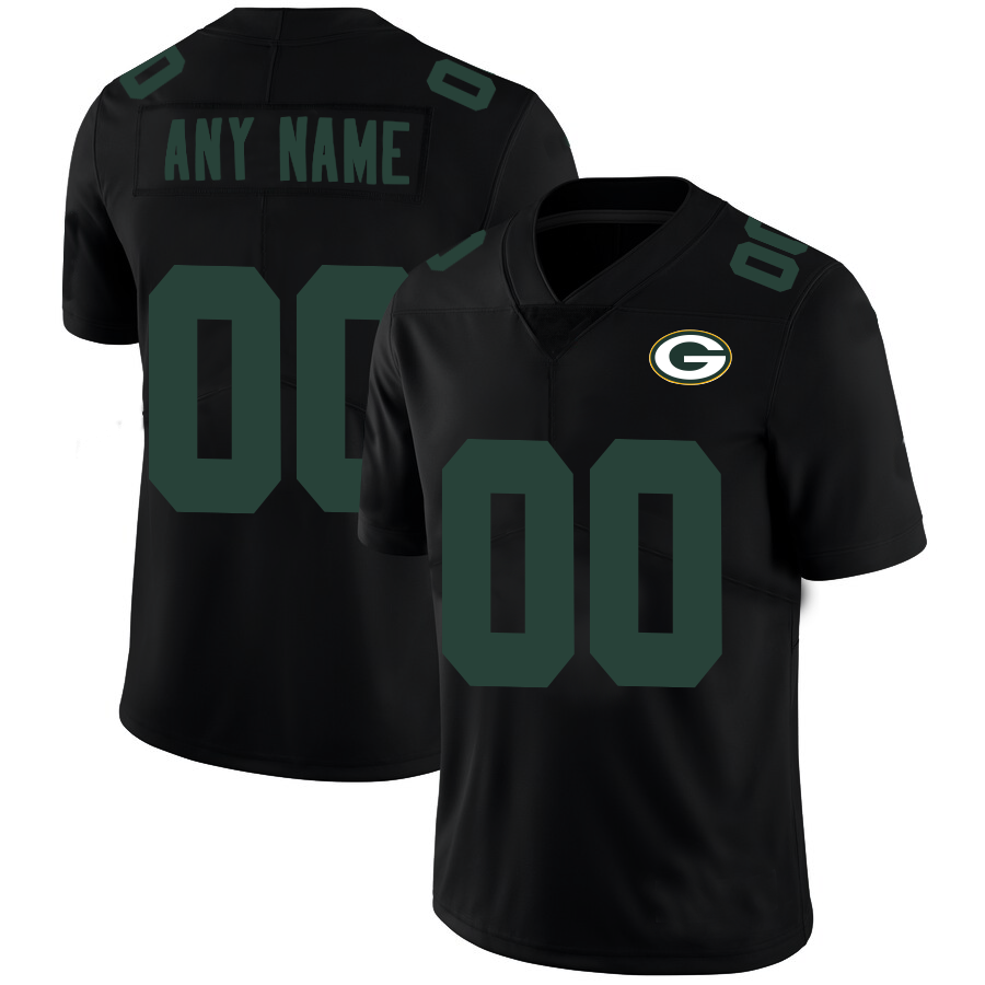 Custom1 Green Bay Packers Football Jerseys Black American Stitched Name And Number Size S to 6XL Christmas Birthday Gift football jersey product view 1