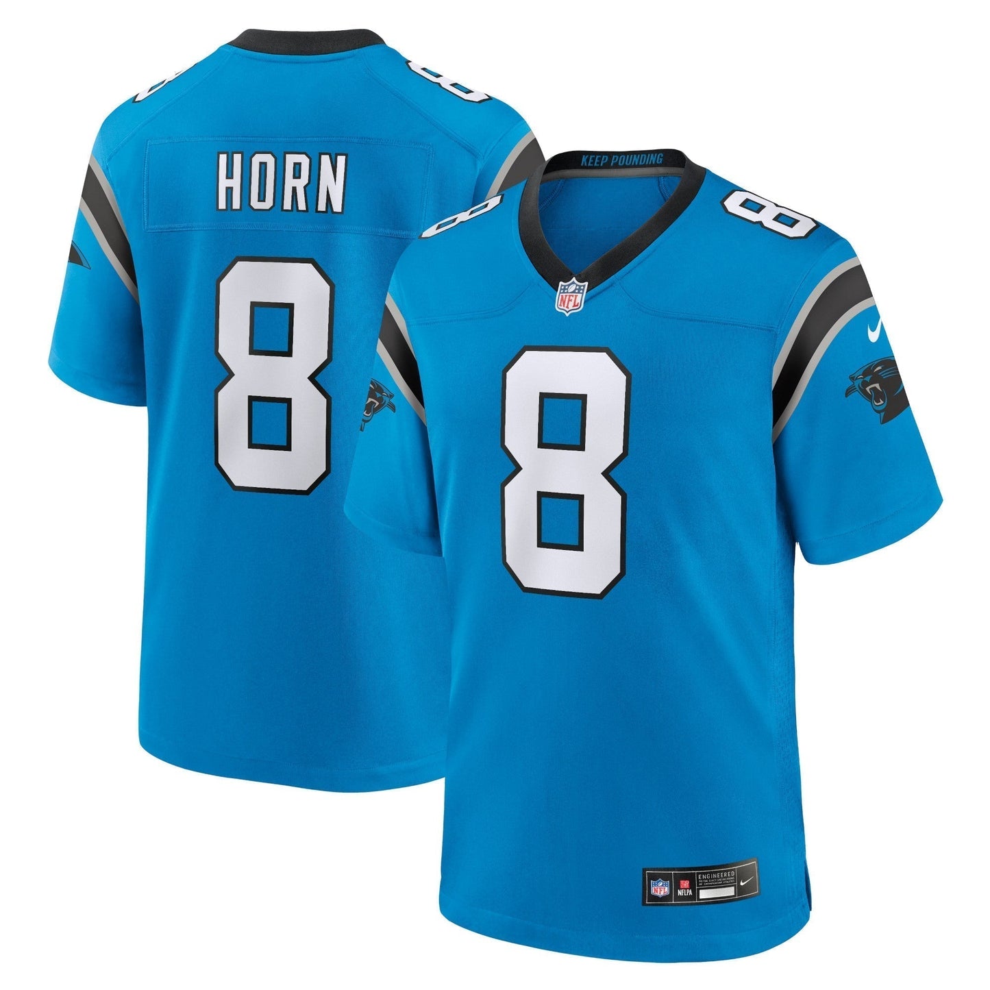 Jaycee Horn Carolina Panthers Alternate Game Jersey - Blue football jersey product view 1