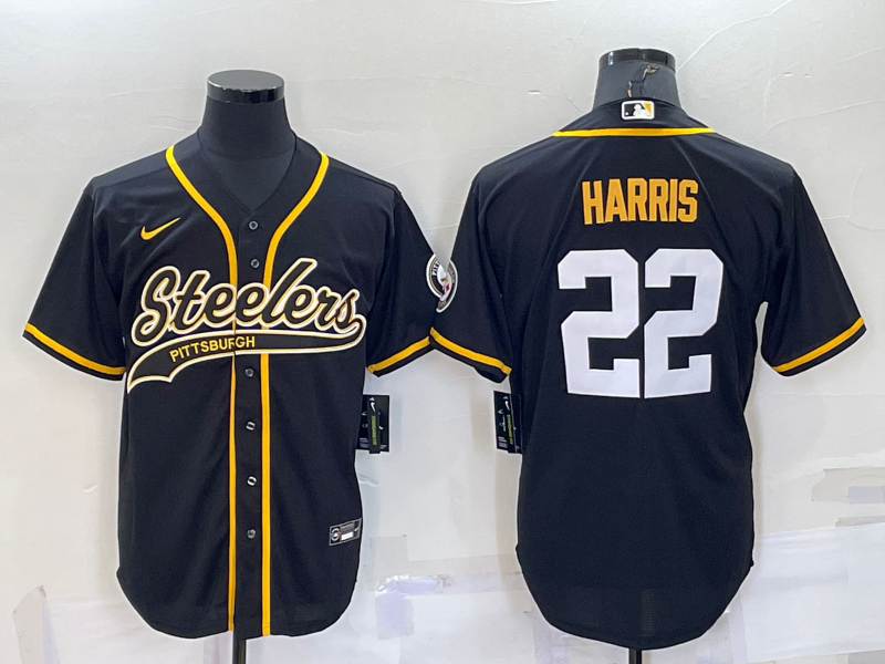 Men's Pittsburgh Steelers Najee Harris Black Player Jersey football jersey product view 1