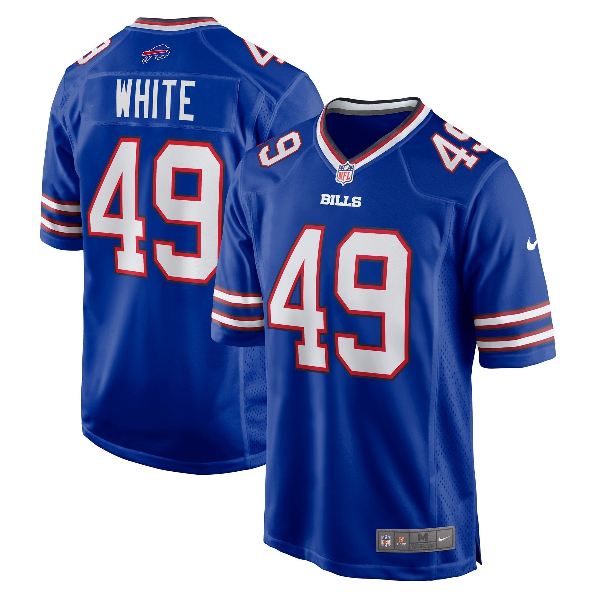 Buffalo Bills DaShaun White Royal Team Game Jersey football jersey product view 1