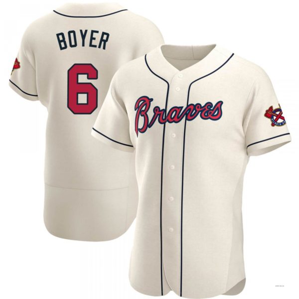 Atlanta Braves #6 Clete Boyer Cream Alternate Jersey Stitches Baseball Jerseys baseball jersey product view 1