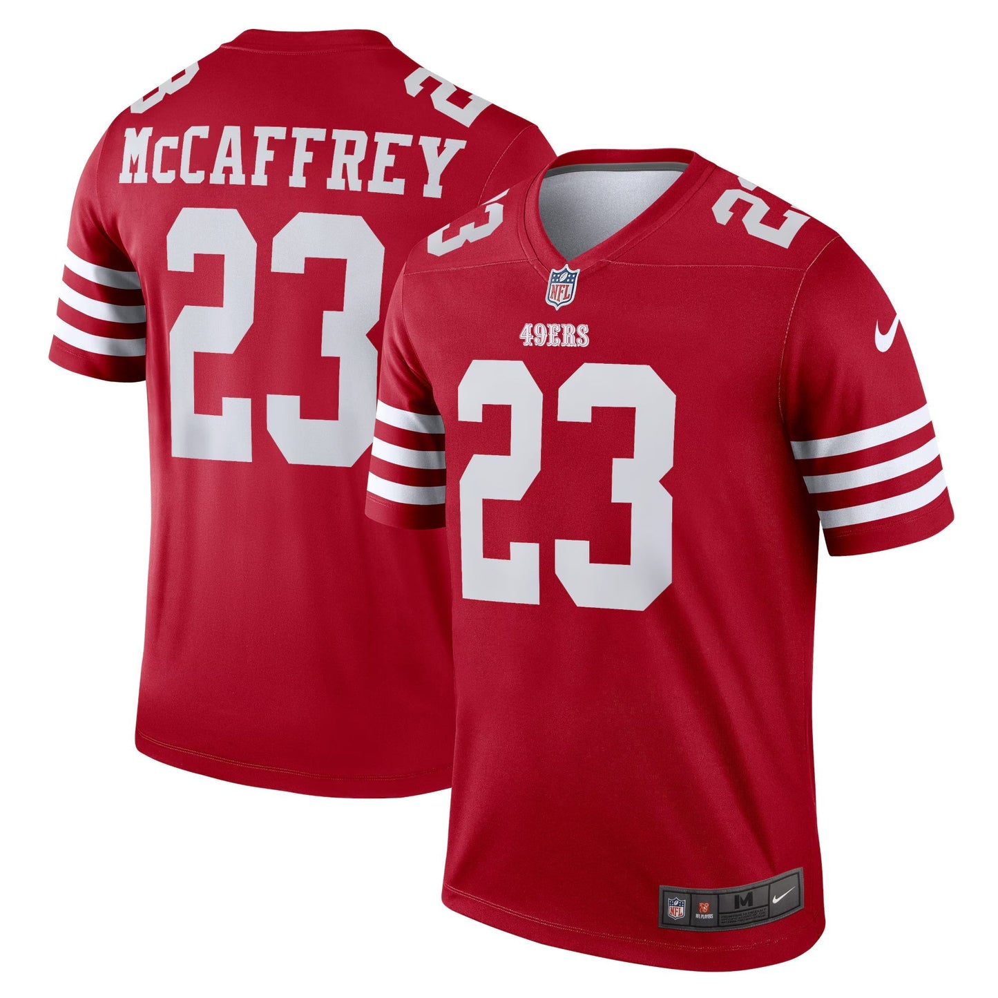 San Francisco 49ers Christian McCaffrey Scarlet Legend Player Performance Top football jersey product view 1