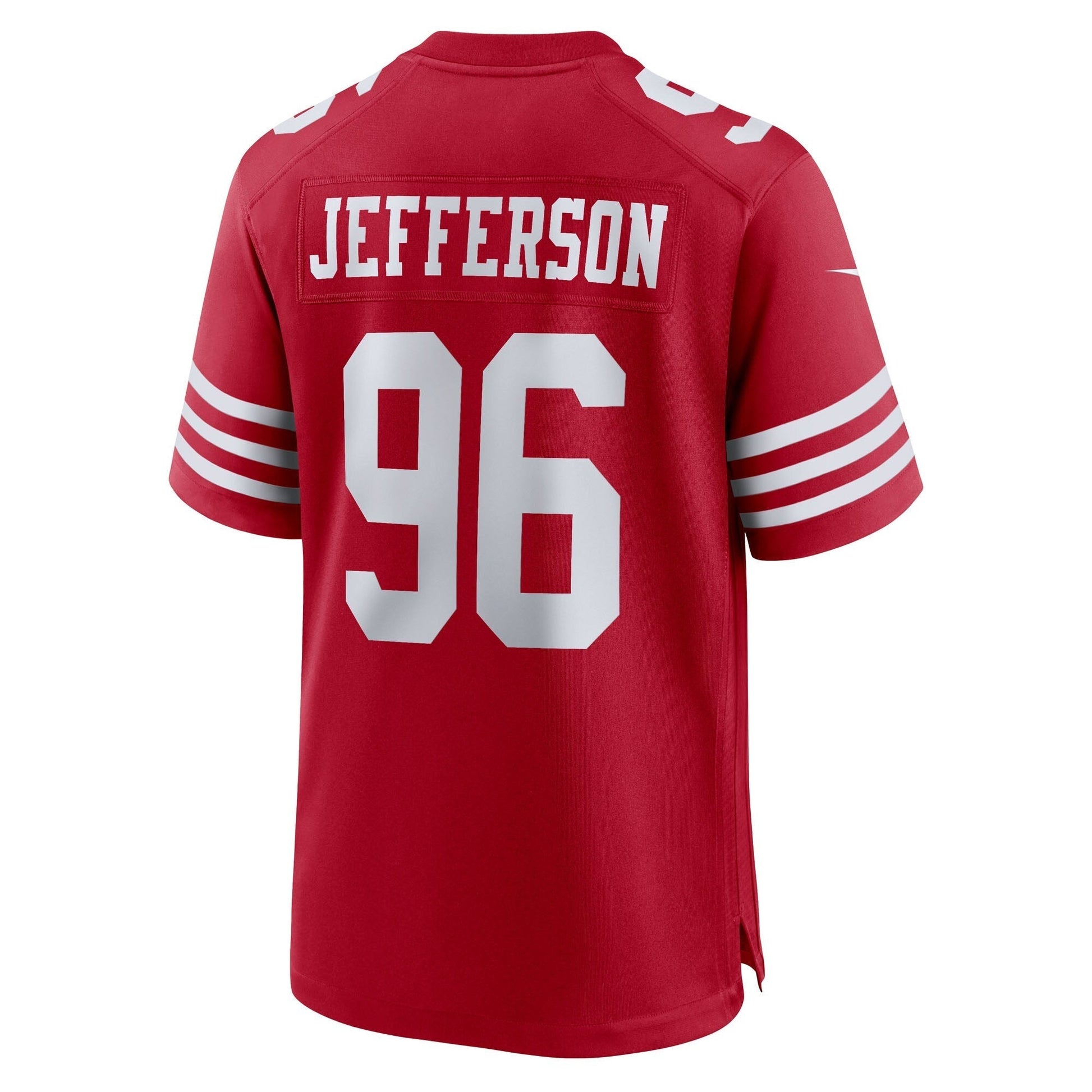 San Francisco 49ers Jordan Jefferson Scarlet Team Game Jersey basketball jersey product view 2