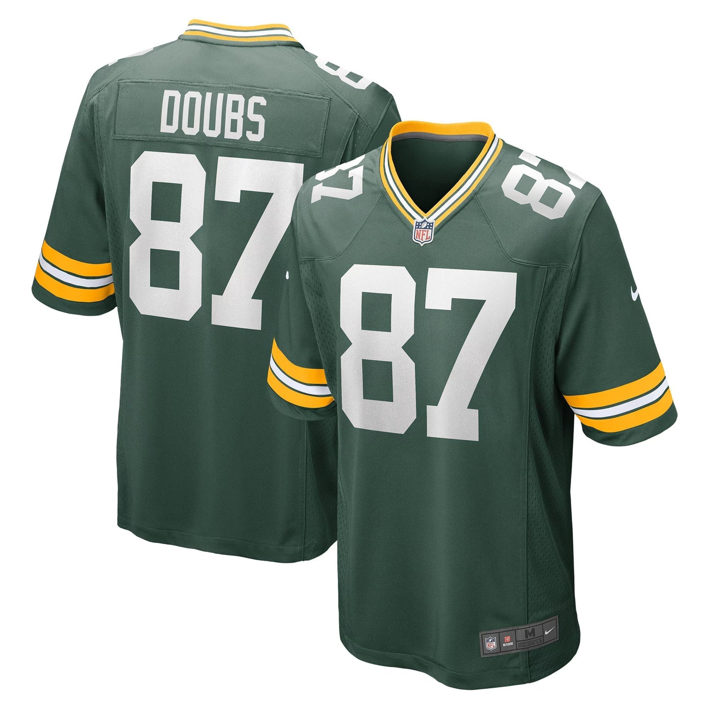 Green Bay Packers Romeo Doubs Green Game Player Jersey football jersey product view 1