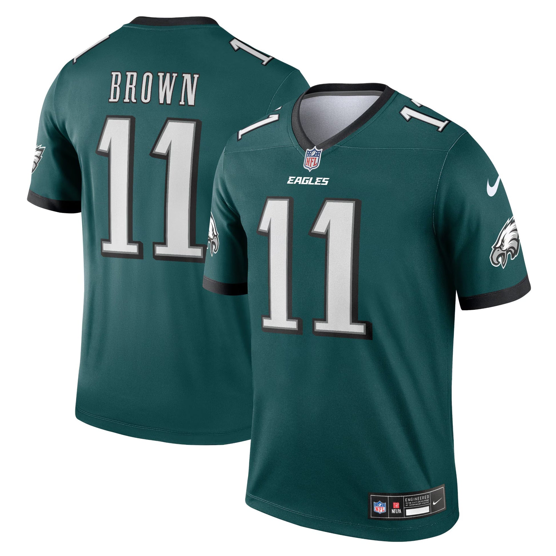 Philadelphia Eagles A.J. Brown Green Legend Player Performance Top football jersey product view 1