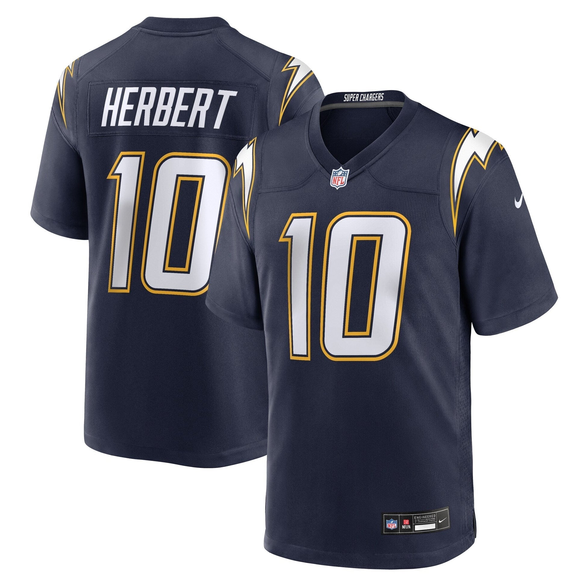 Los Angeles Chargers Justin Herbert Navy Alternate Super Chargers Game Player Jersey football jersey product view 1