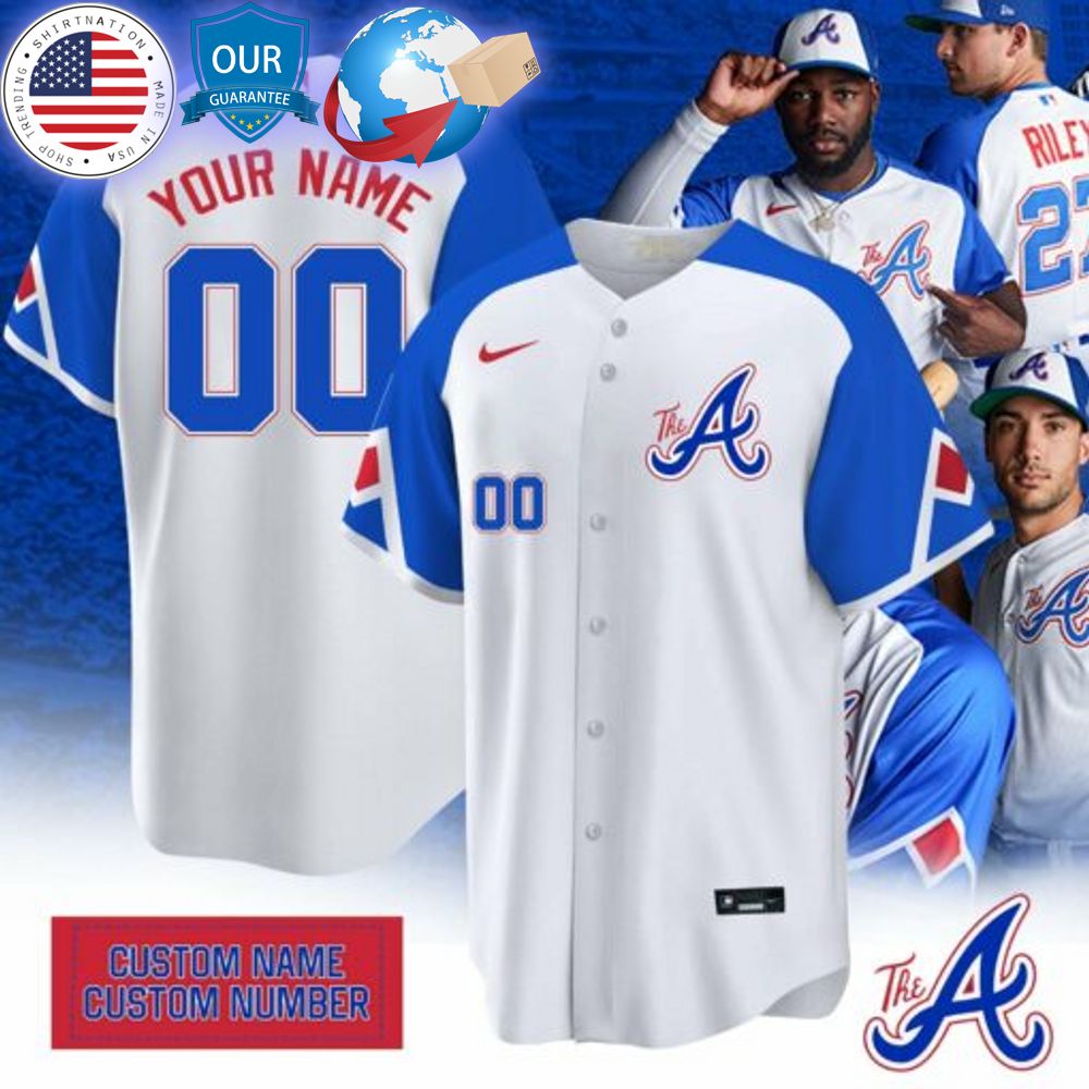 HOT Atlanta Braves City Connect Custom Baseball Jersey Unisex T-shirt, Sweatshirt, Hoodie, Long Sleeve Tee - T-Shirt, Sweatshirt, Hoodie