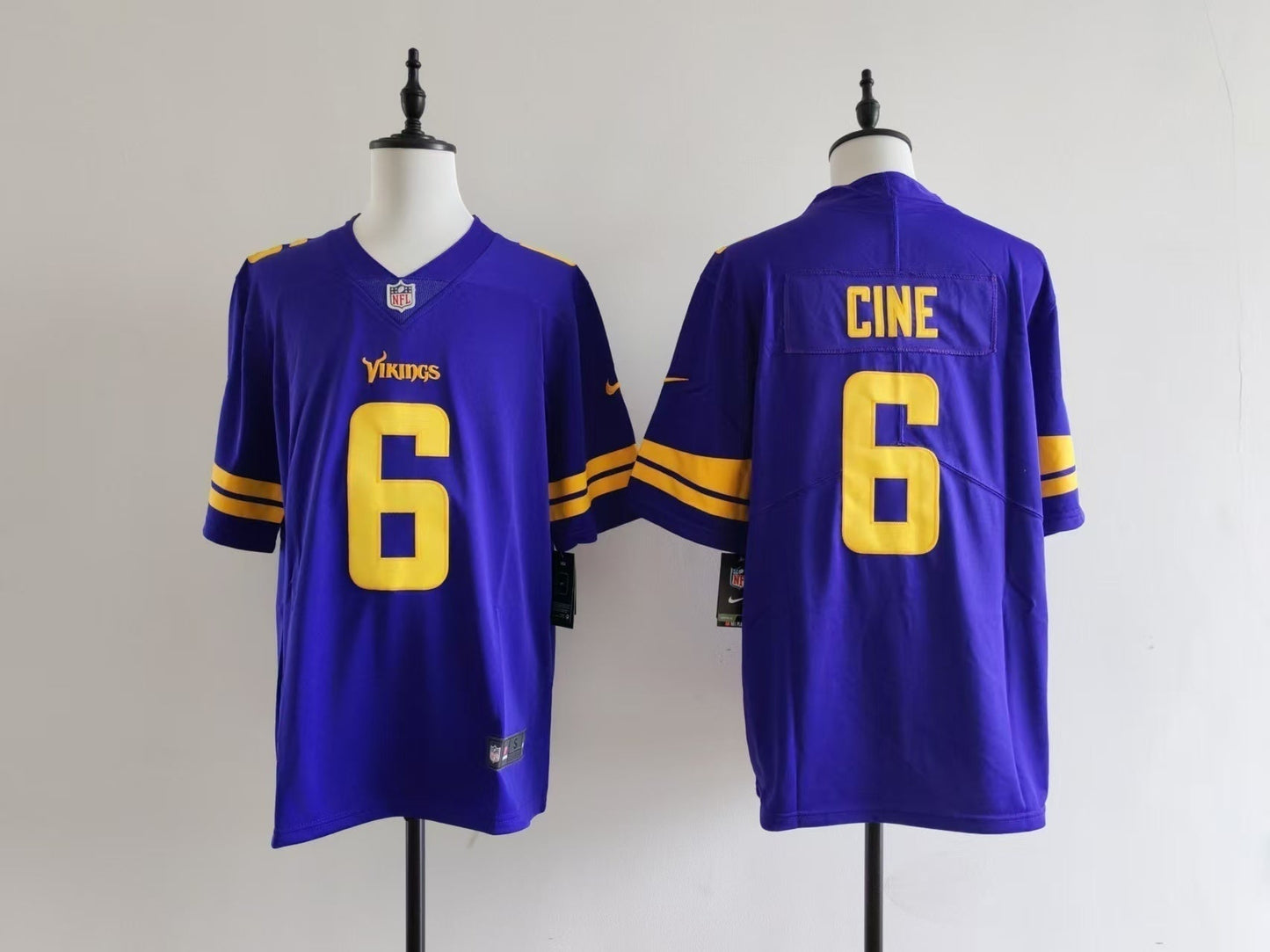 Men's Minnesota Vikings Lewis Cine Jersey - Purple football jersey product view 1