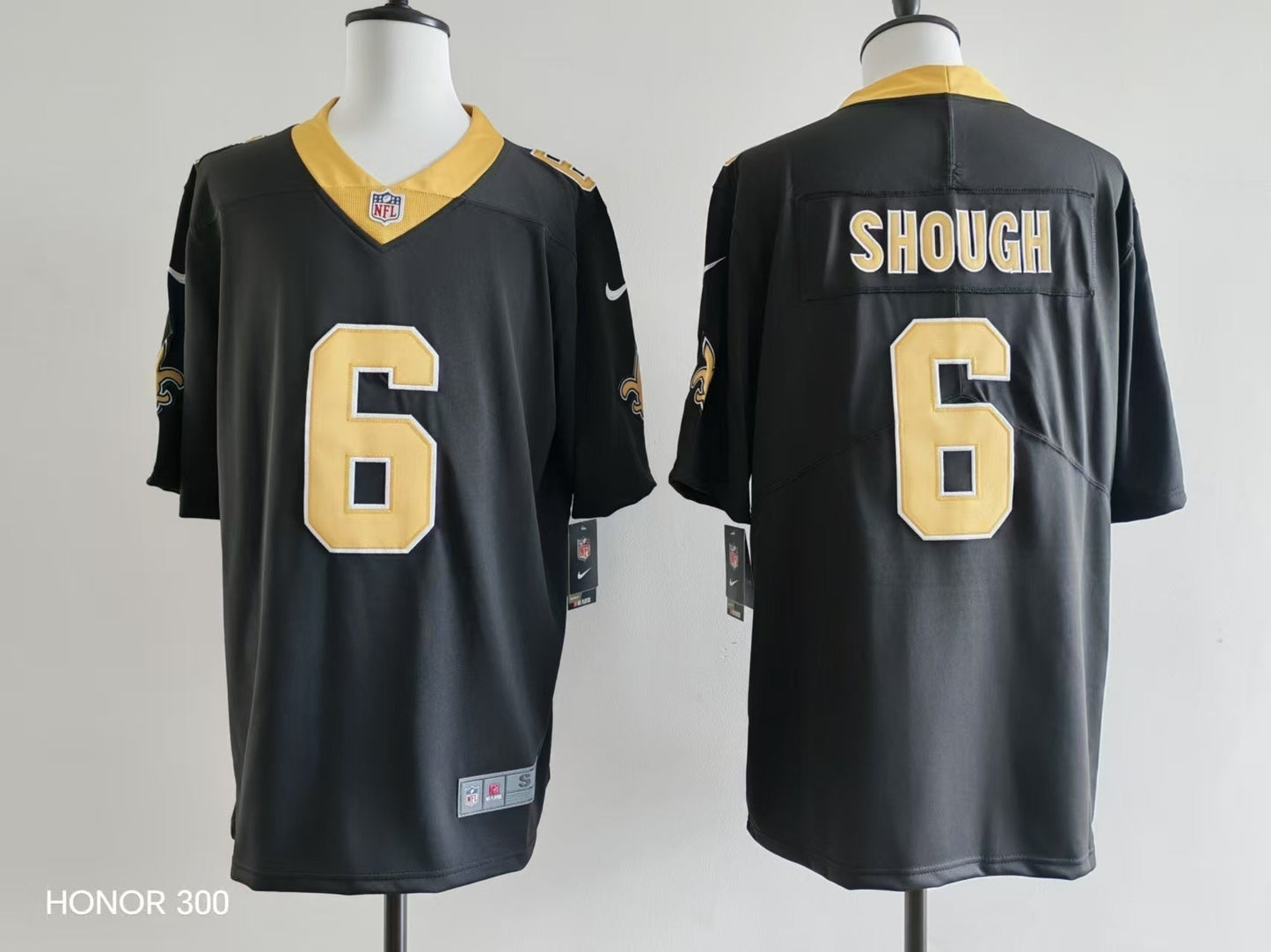 Men's New Orleans Saints Tyler Shough Jersey-Black football jersey product view 1