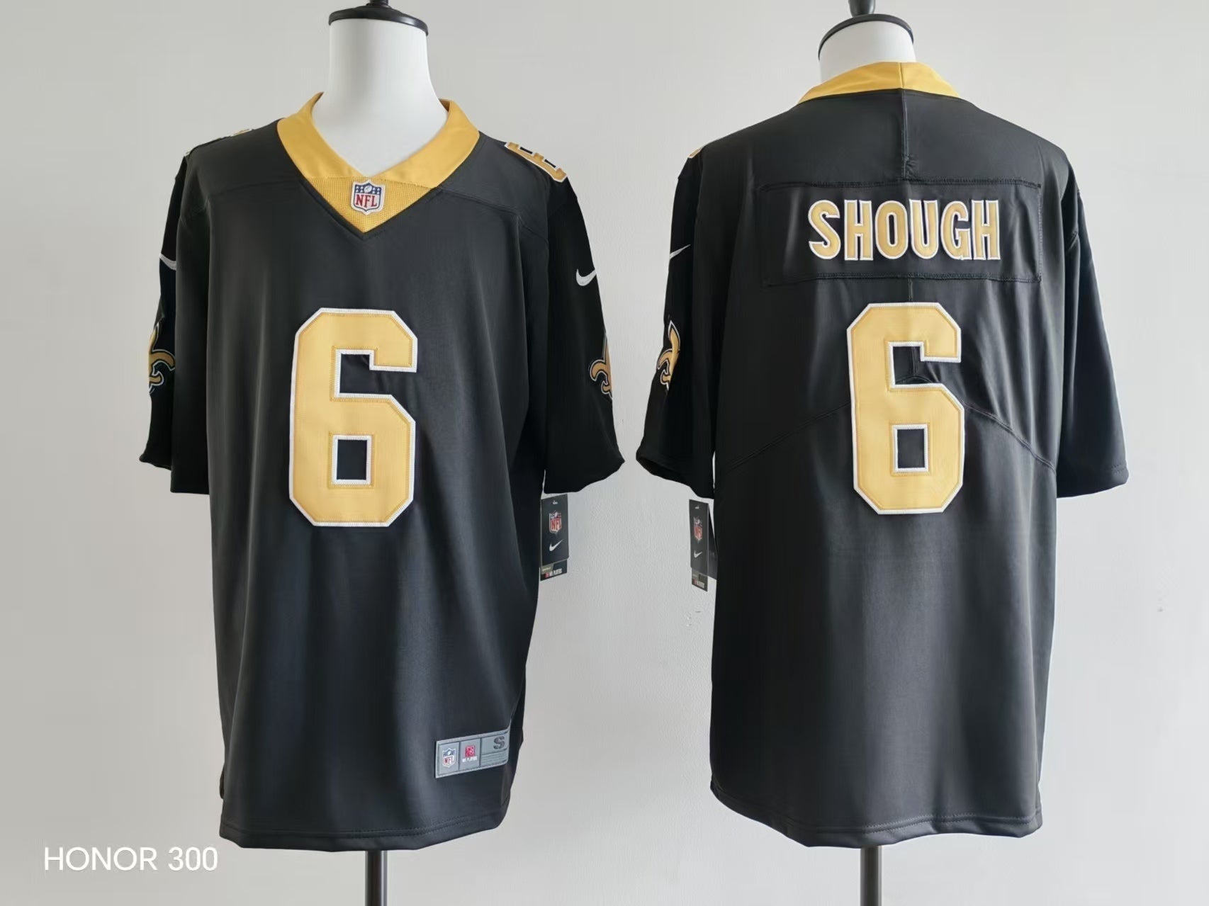 Men's New Orleans Saints Tyler Shough Jersey-Black football jersey product view 1
