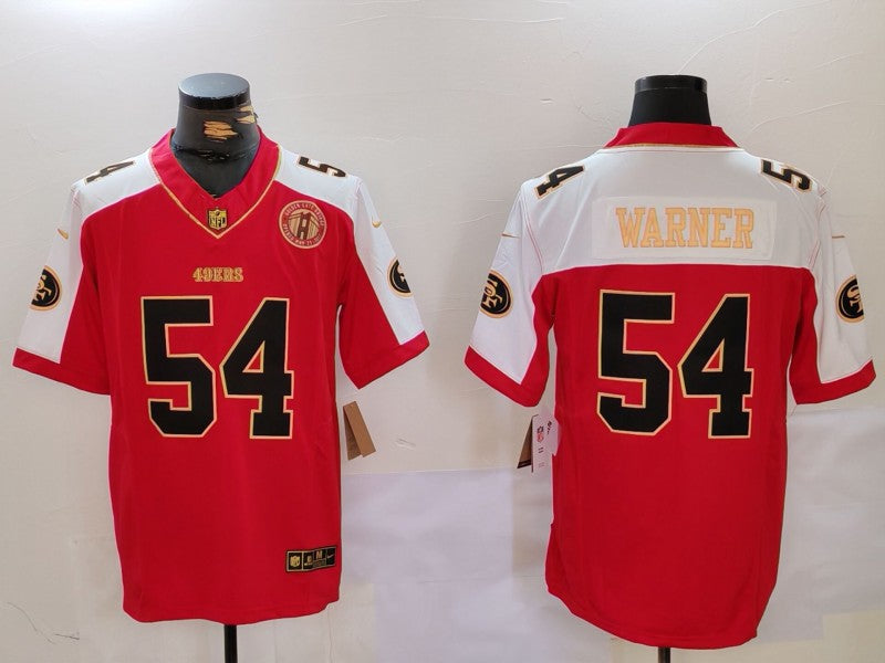 Men's San Francisco 49ers Fred Warner Red Player Game Jersey football jersey product view 1