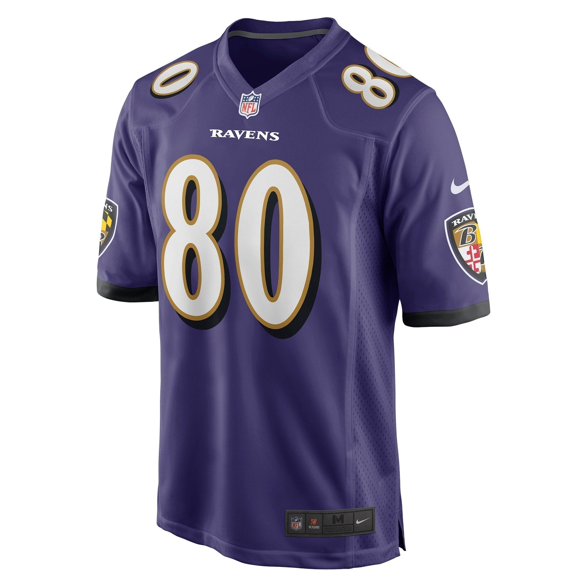 Isaiah Likely Baltimore Ravens Game Jersey - Purple football jersey product view 2