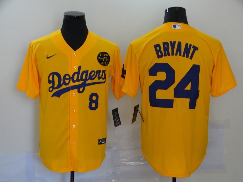 Men's Los Angeles Dodgers Kris Bryant -24 Yellow Replica Baseball Jersey baseball jersey product view 1