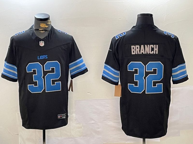 Men's Detroit Lions Brian Branch Black Alternate Game Jersey football jersey product view 1