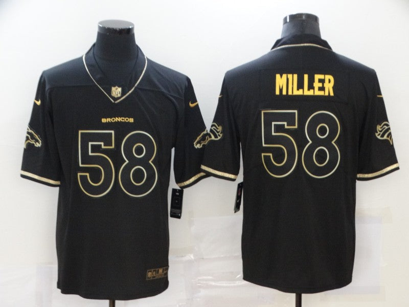 Men's Denver Broncos #58 Von Miller Black Player Game Jersey1 football jersey product view 1
