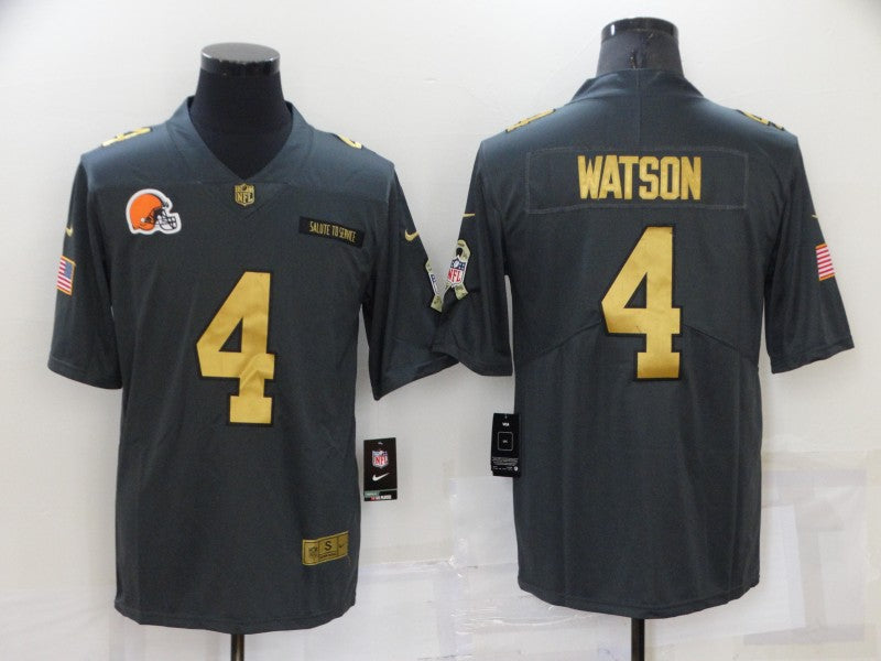 Men's Cleveland Browns Deshaun Watson #4 Black Alternate Game Jersey1 football jersey product view 1