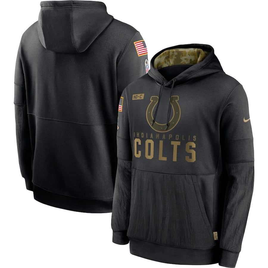 Men's Indianapolis Colts 2020 Salute to Service Hoodie Black football jersey product view 1