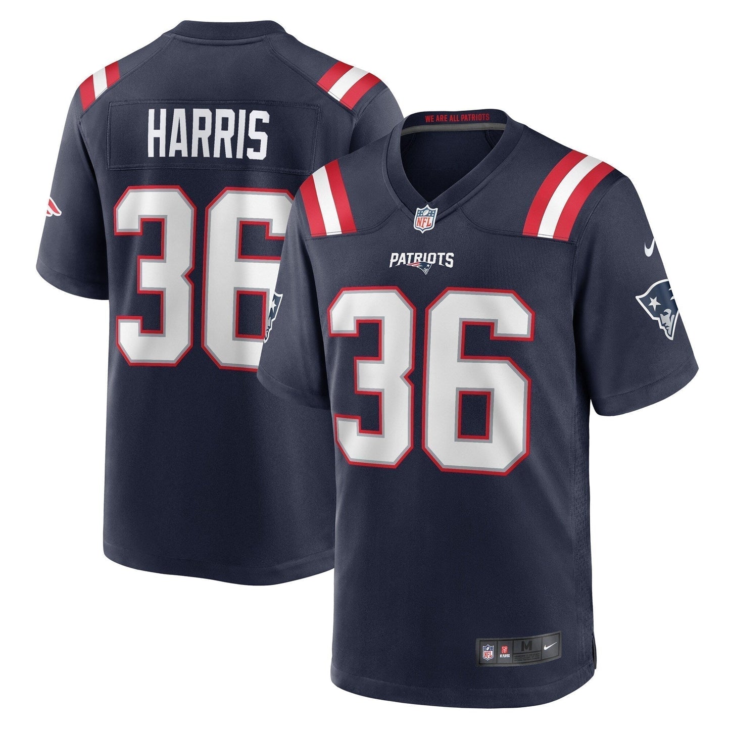 Kevin Harris New England Patriots Game Jersey - Navy football jersey product view 1