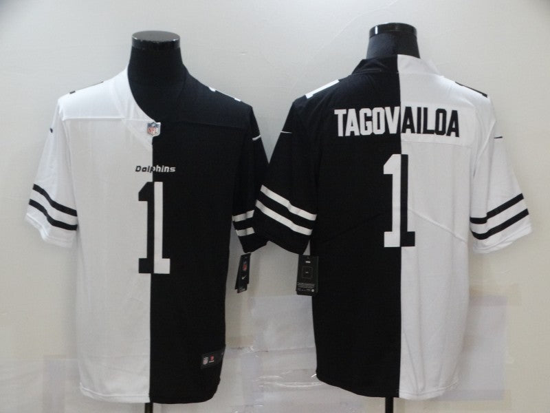 Men's Miami Dolphins Tua Tagovailoa #1 Black/White Game Jersey1 football jersey product view 1
