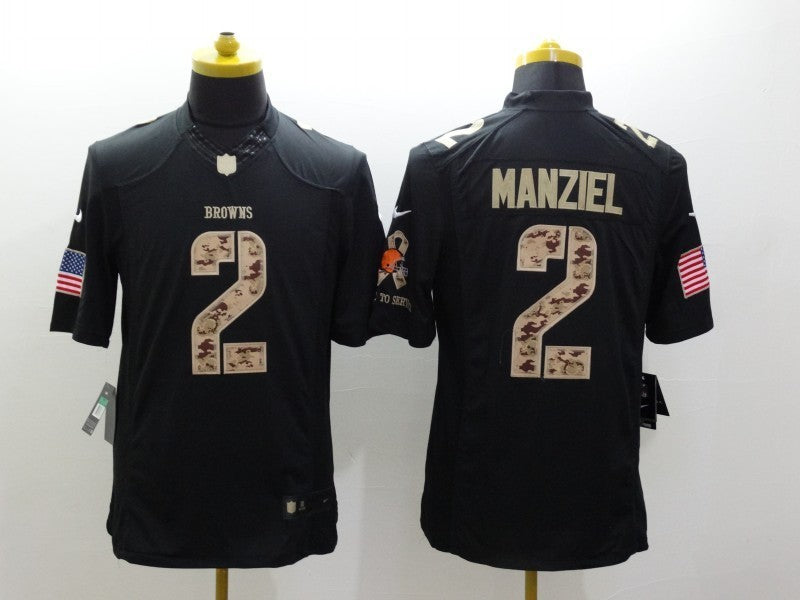 Men's Cleveland Browns Johnny Manziel #2 Black Player Game Jersey1 football jersey product view 1