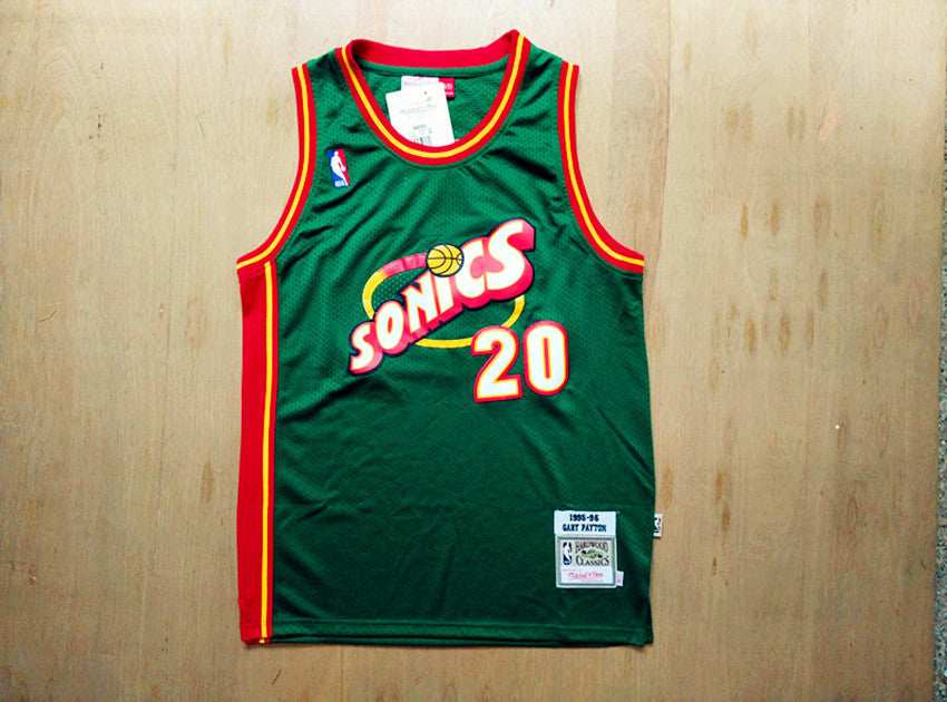SuperSonics No. 20 Gloves Gary Payton Green 95-96 Classic Retro Premium Mesh Fan Edition Jersey basketball jersey product view 3