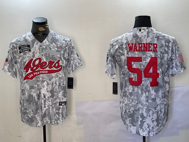 Men's San Francisco 49ers Fred Warner Arctic Camo Salute to Service Limited Jersey football jersey product view 1
