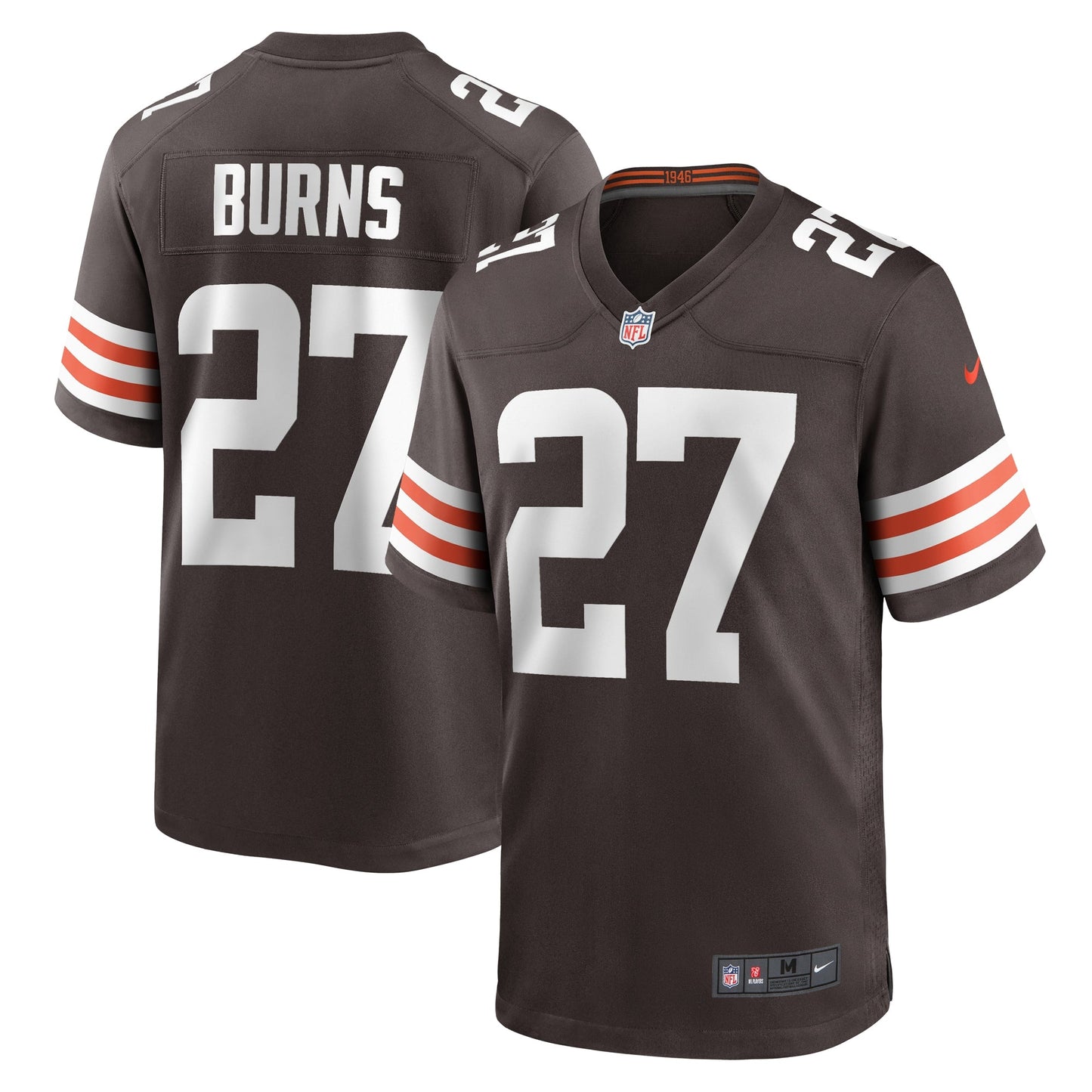 Lorenzo Burns Cleveland Browns Team Game Jersey - Brown football jersey product view 1