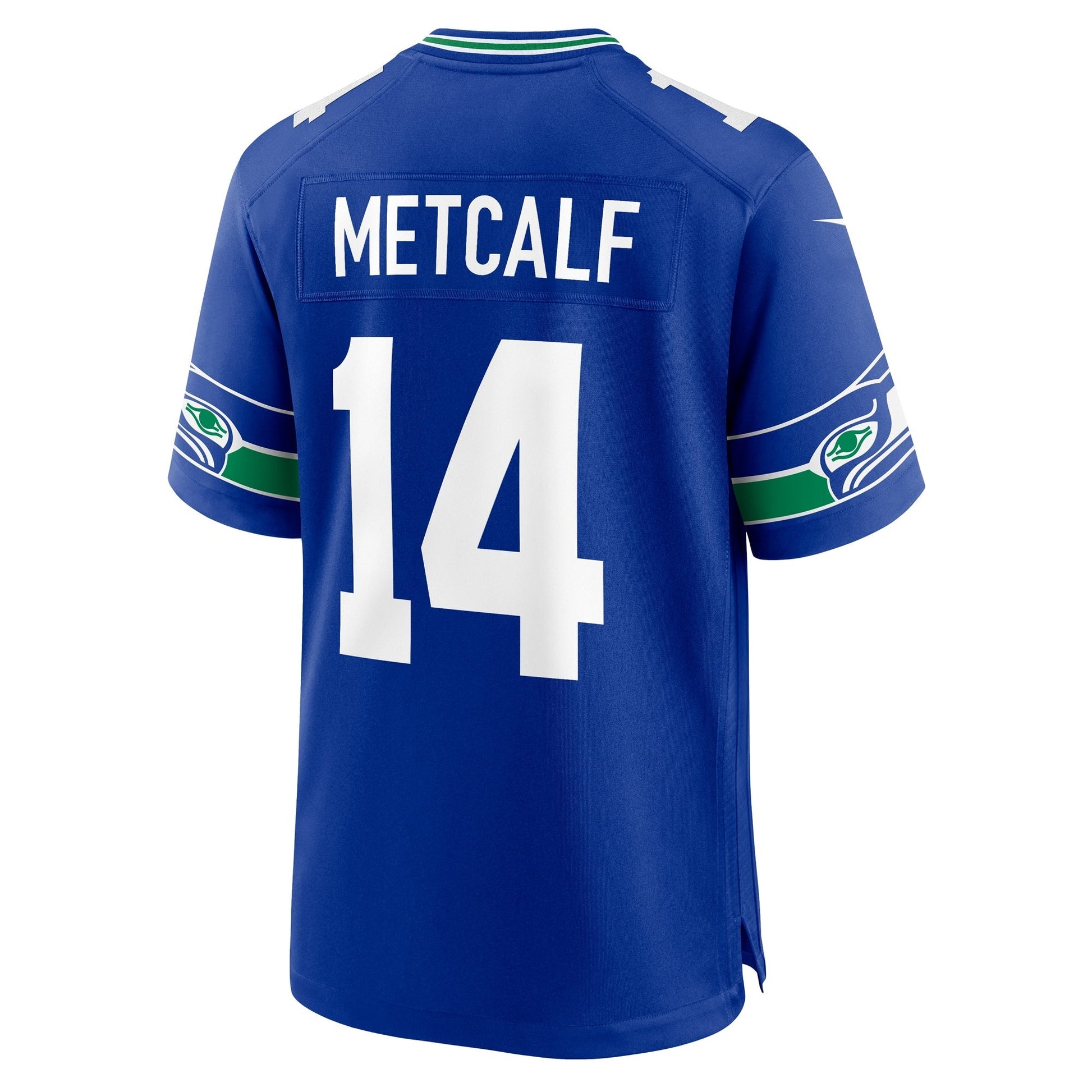 DK Metcalf Seattle Seahawks Throwback Game Jersey - Royal football jersey product view 3
