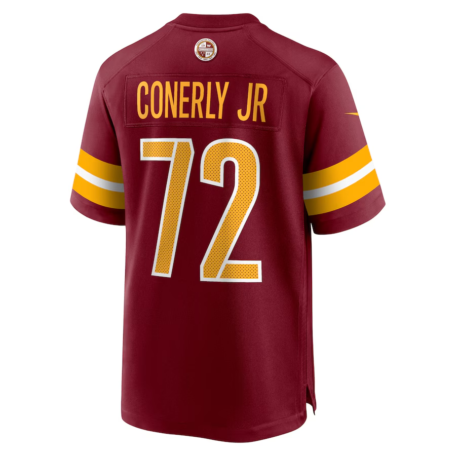 Men's Washington Commanders Josh Conerly Jr. Burgundy 2025 NFL Draft First Round Pick Game Jersey football jersey product view 3