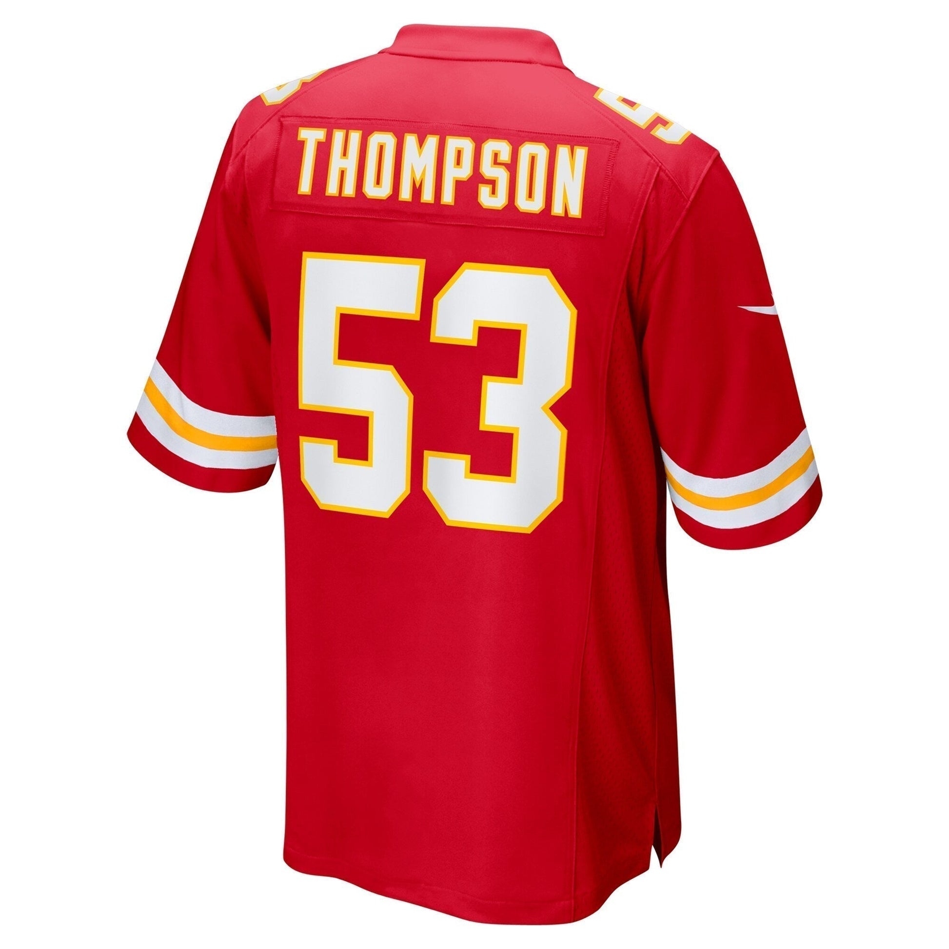 BJ Thompson Kansas City Chiefs Game Jersey - Red football jersey product view 3